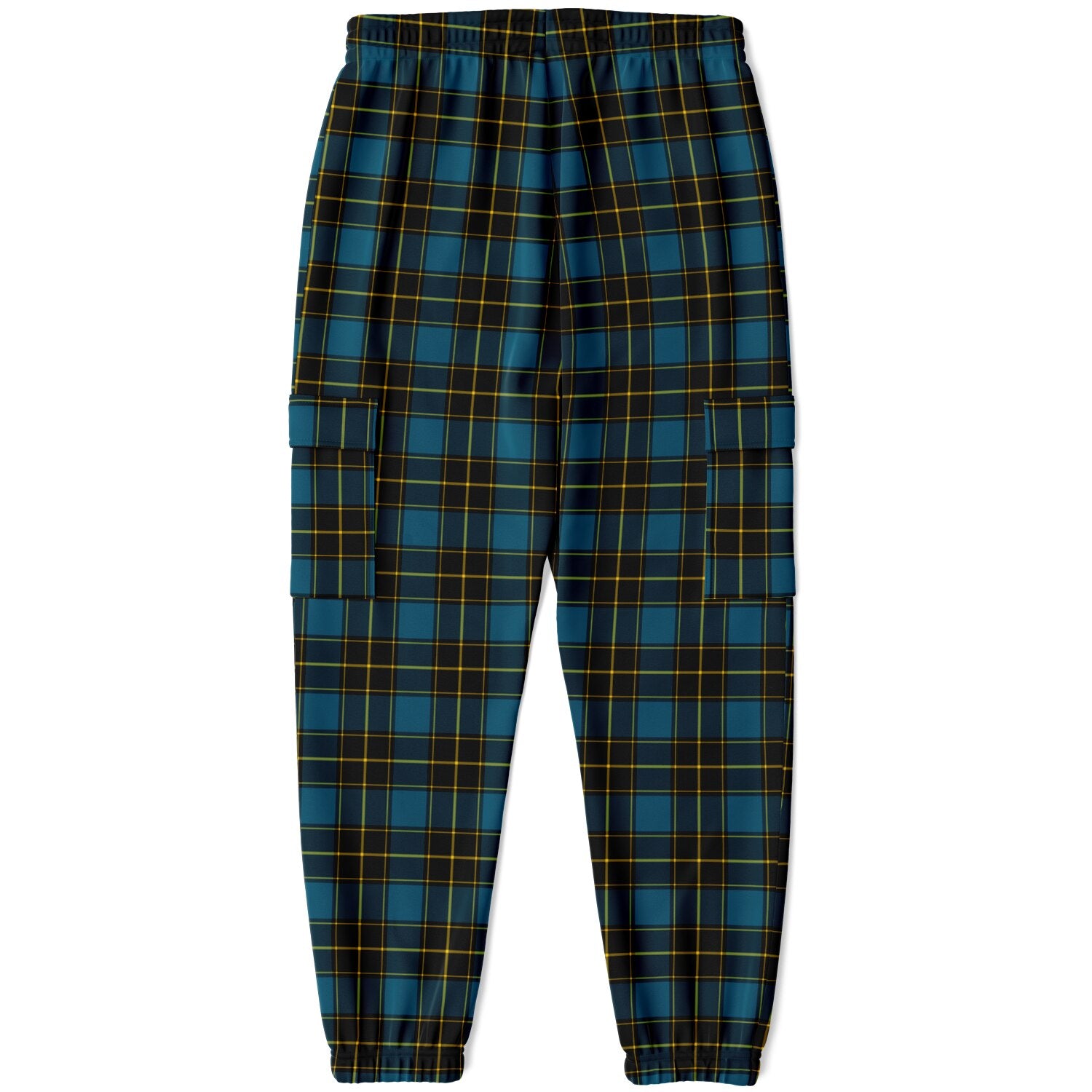 90s Plaid Wide-Leg Cargo Joggers