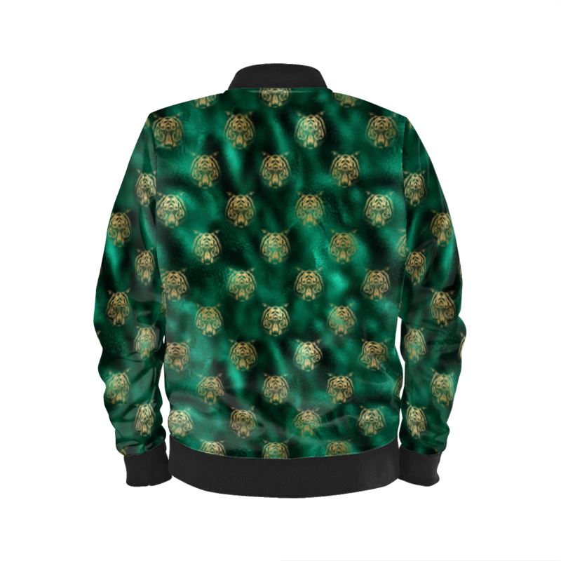 Gold and Emerald Tiger Bomber Jacket