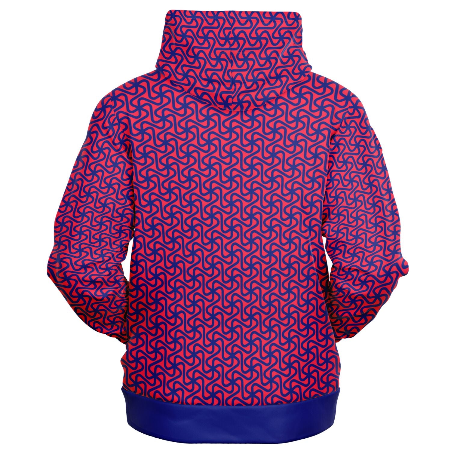 Art Deco Navy and Raspberry Hoodie