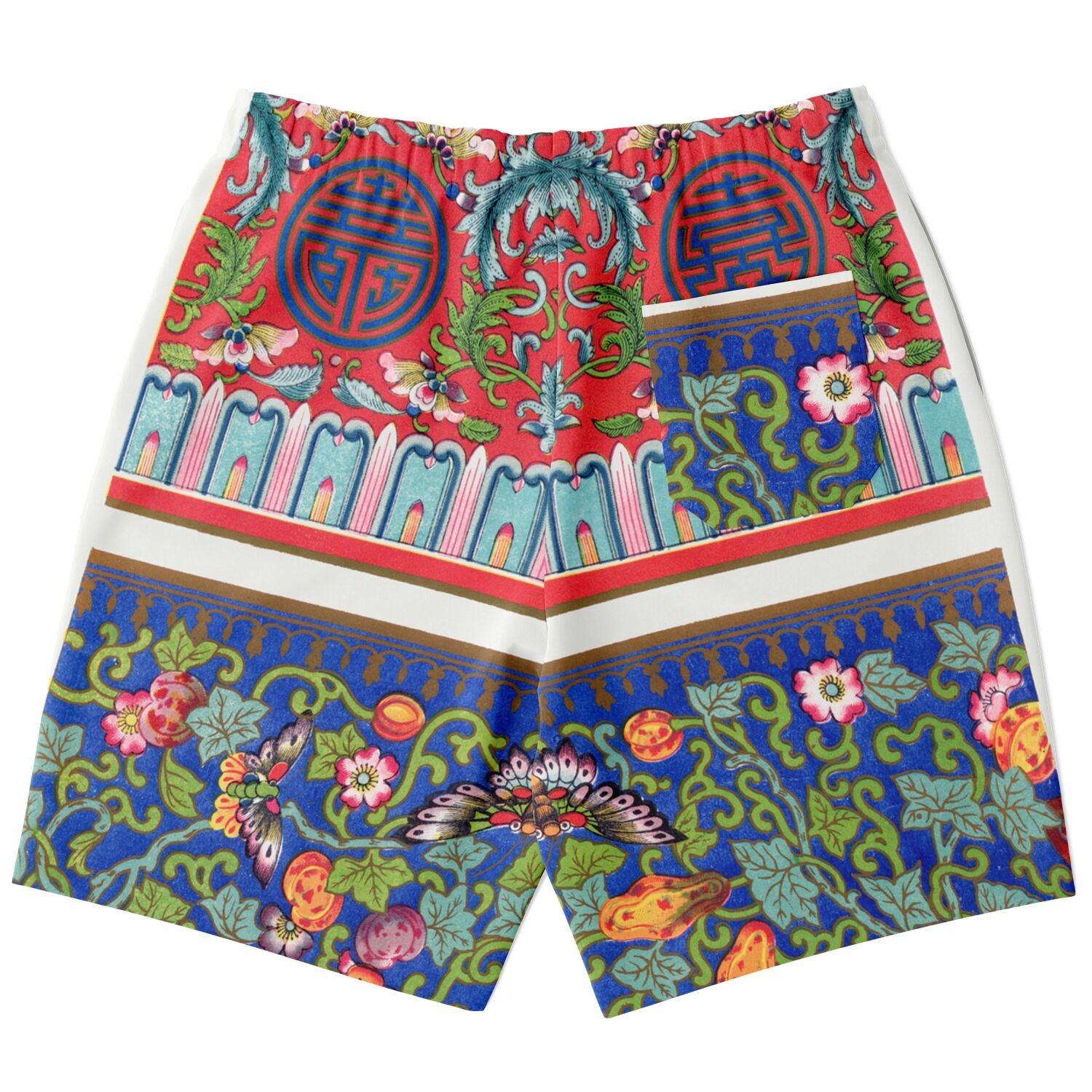 Vintage Chinese Art Athletic Long Shorts