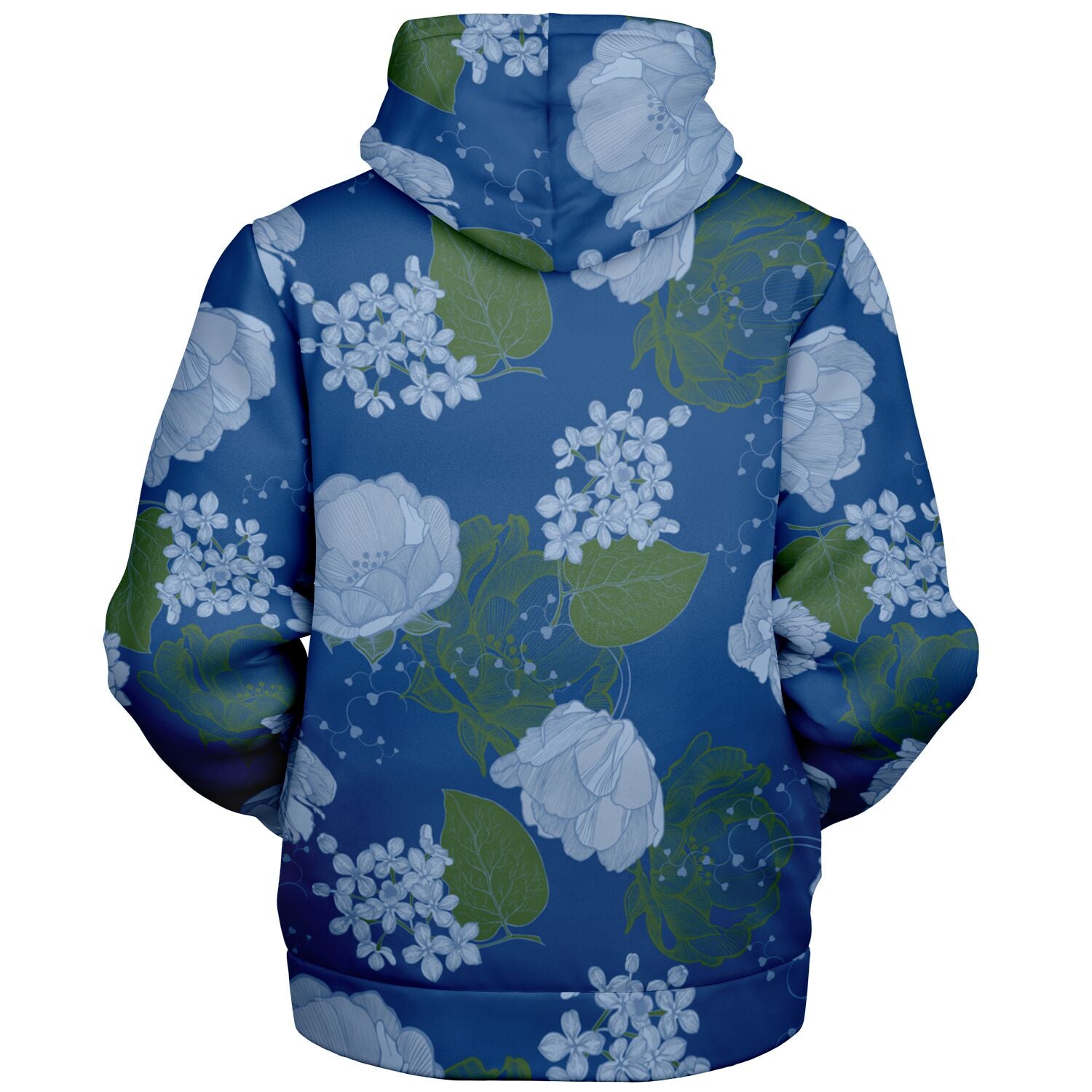 microfleece floral zip up hoodie