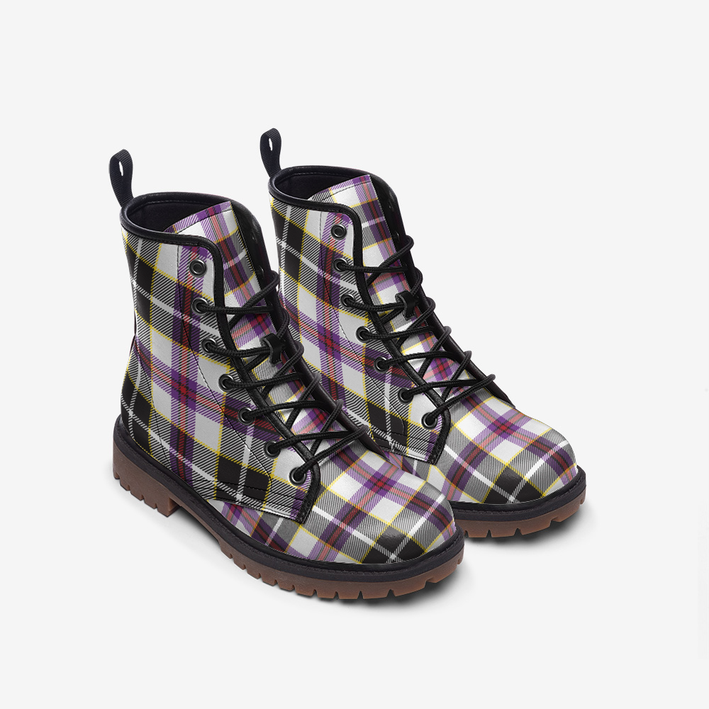 Plaid combat outlet boots