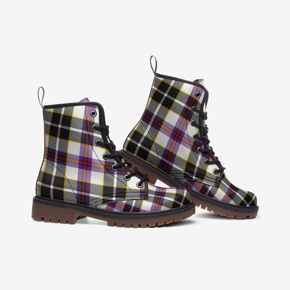 plaid combat boots