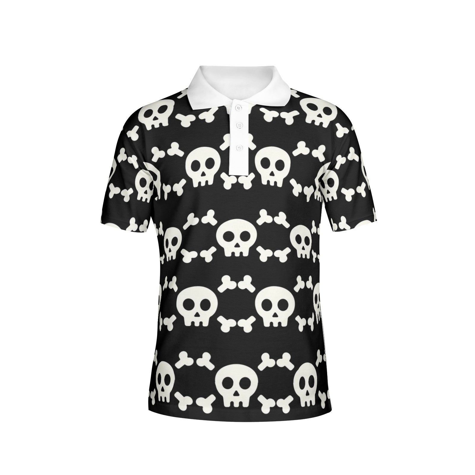 Skull and Crossbones Men's All-Over Print Polo Shirts