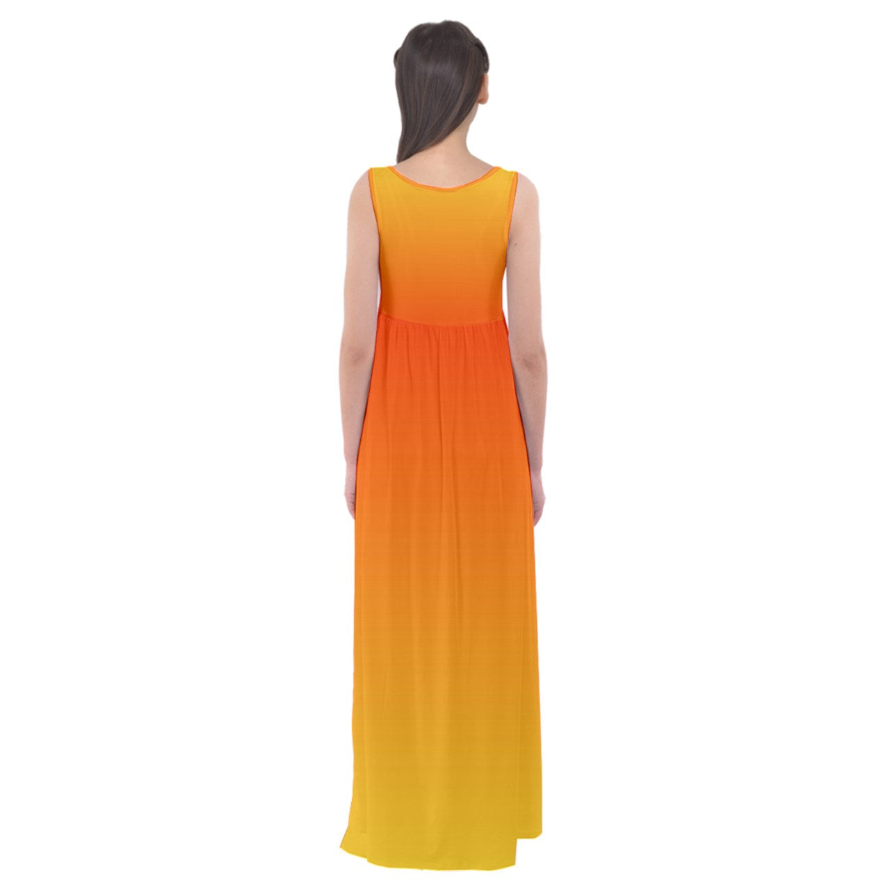 Empire Waist Boho Maxi Dress Tangerine Dream