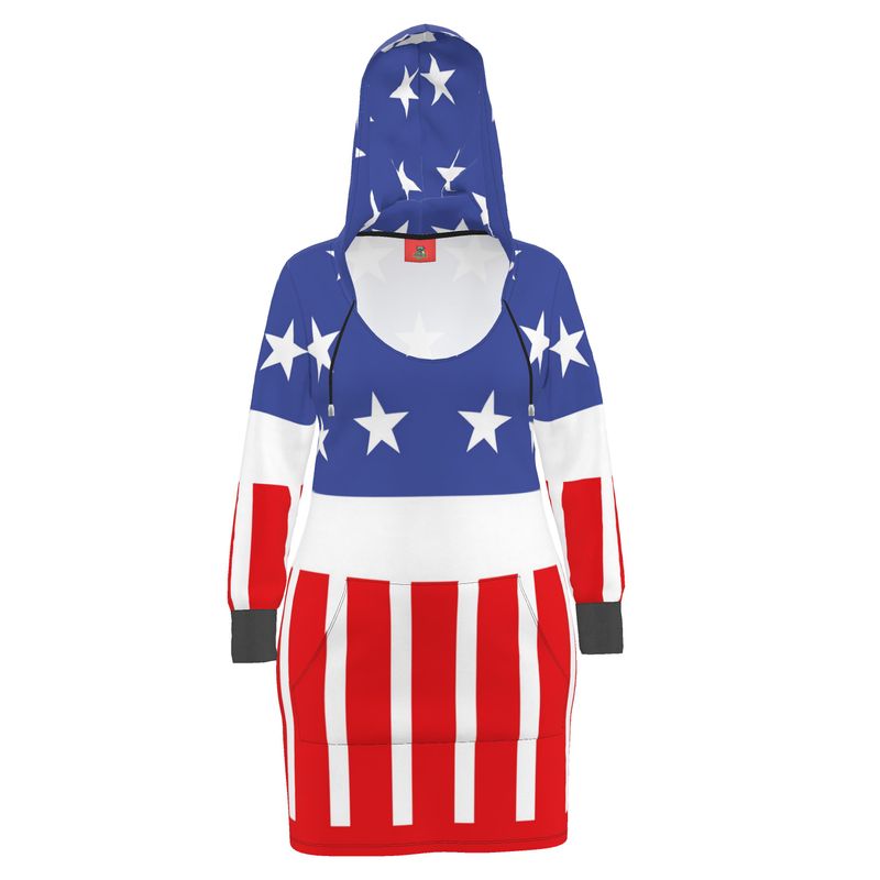 Hoodie Dress USA flag, Festival Hoodie 4th of July