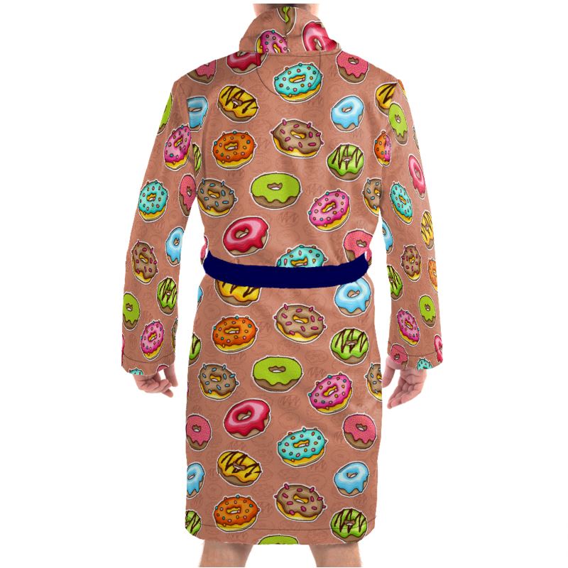 Robe de chambre à imprimé donut, robe de chambre en velours, éponge éponge