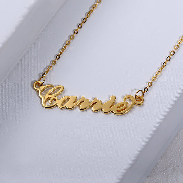 Personalized Name Necklace Solid Gold 10K/14k/18K