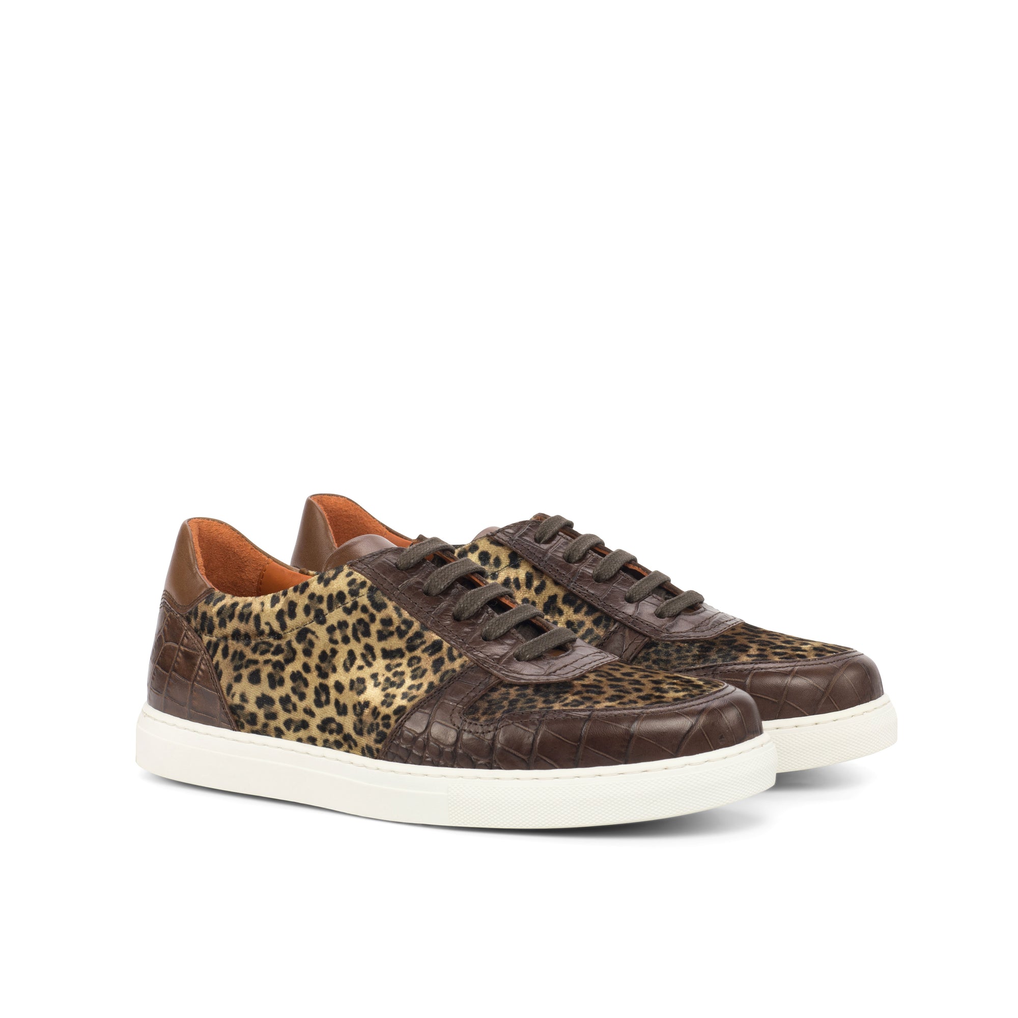 Women's Leopard Print Superior Leather Sneakers