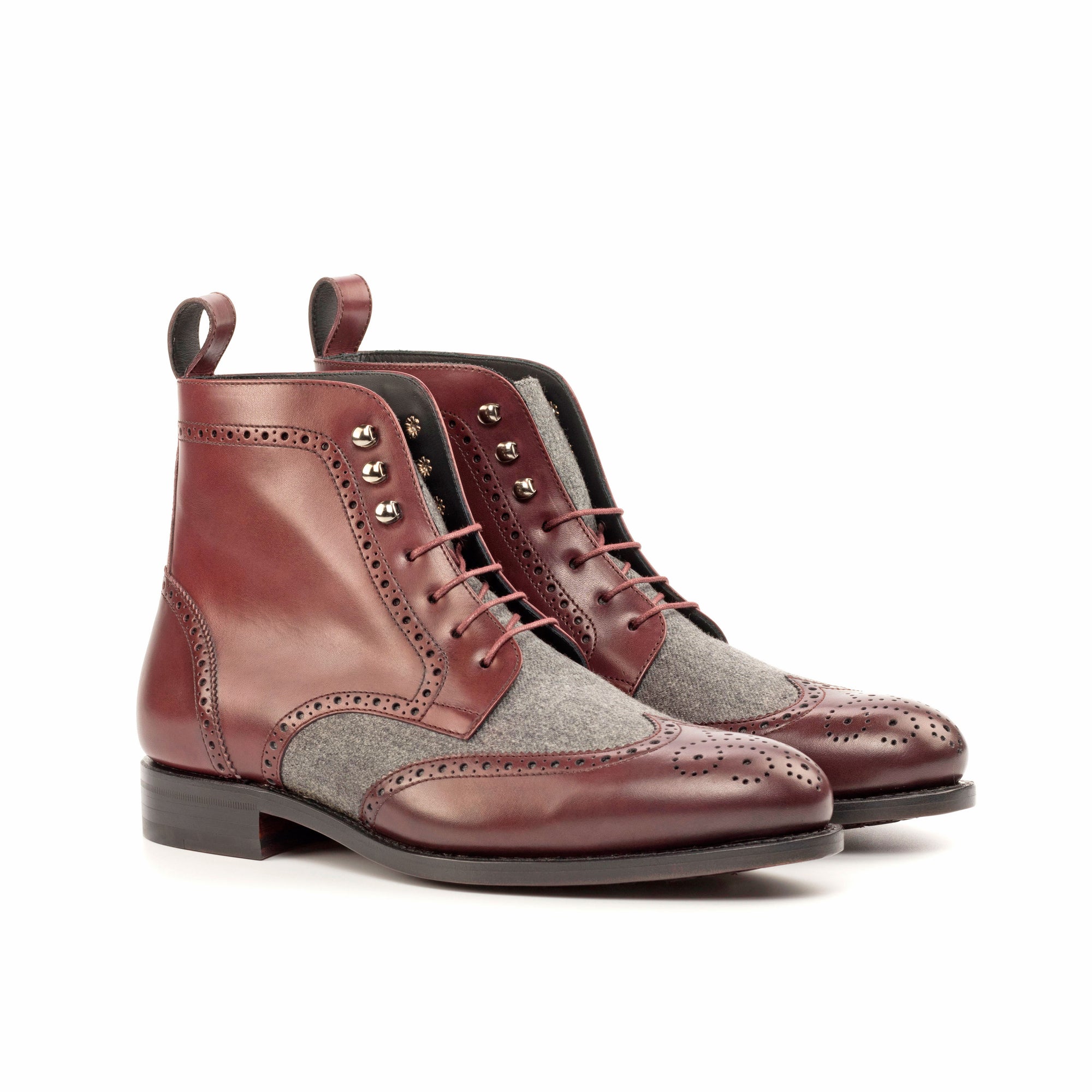 Brogue militaire des Highlands, chaussures cousues Goodyear, bottes en cuir personnalisées