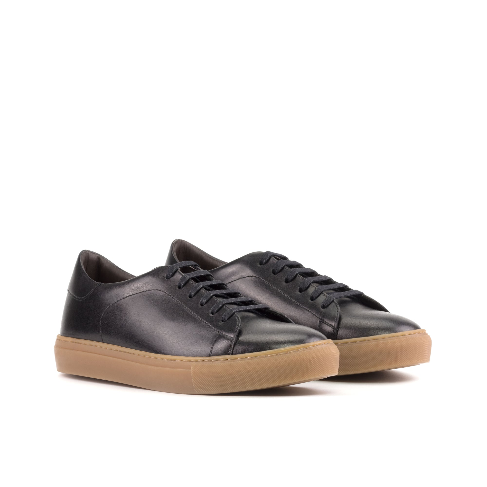 Black Midnight Luxury Nappa Leather Cupsole Sneakers