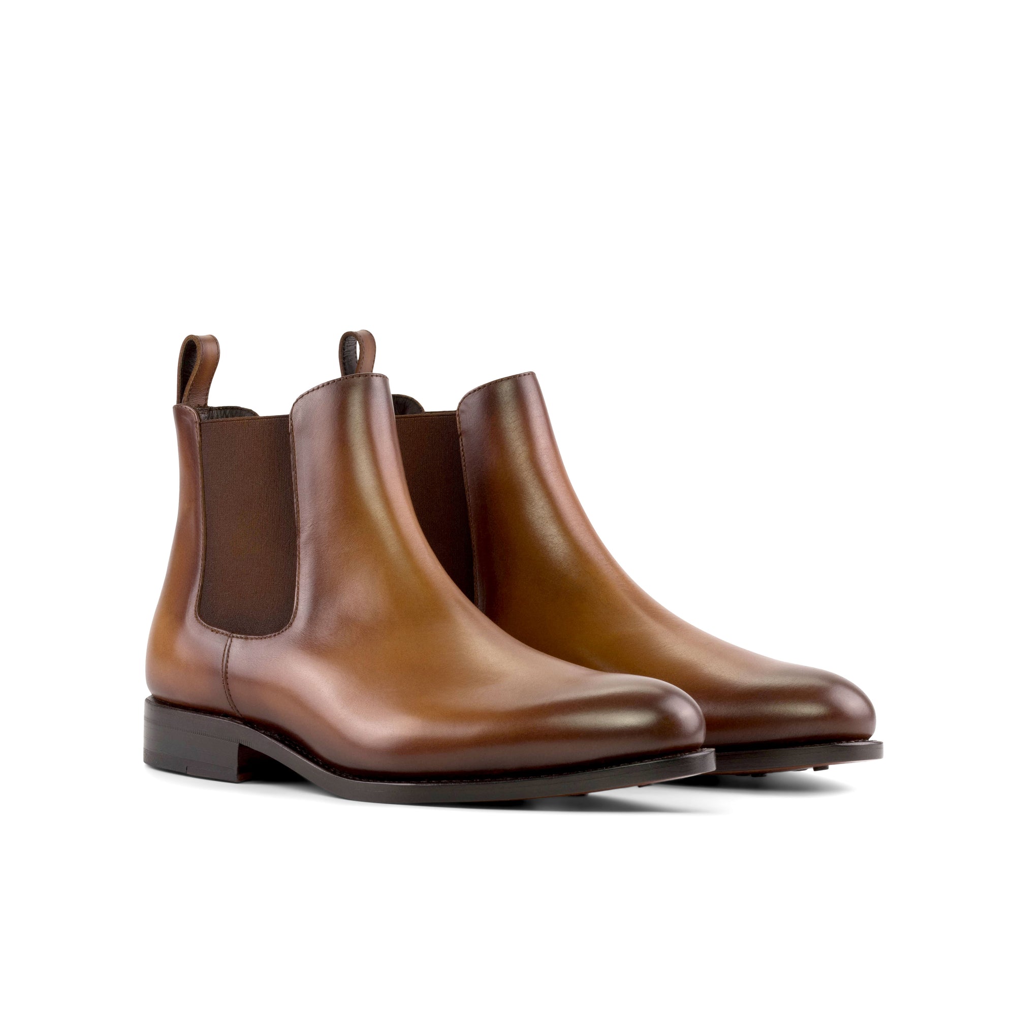 Handmade Burnished Chelsea Boot, Luxury Leather Boots