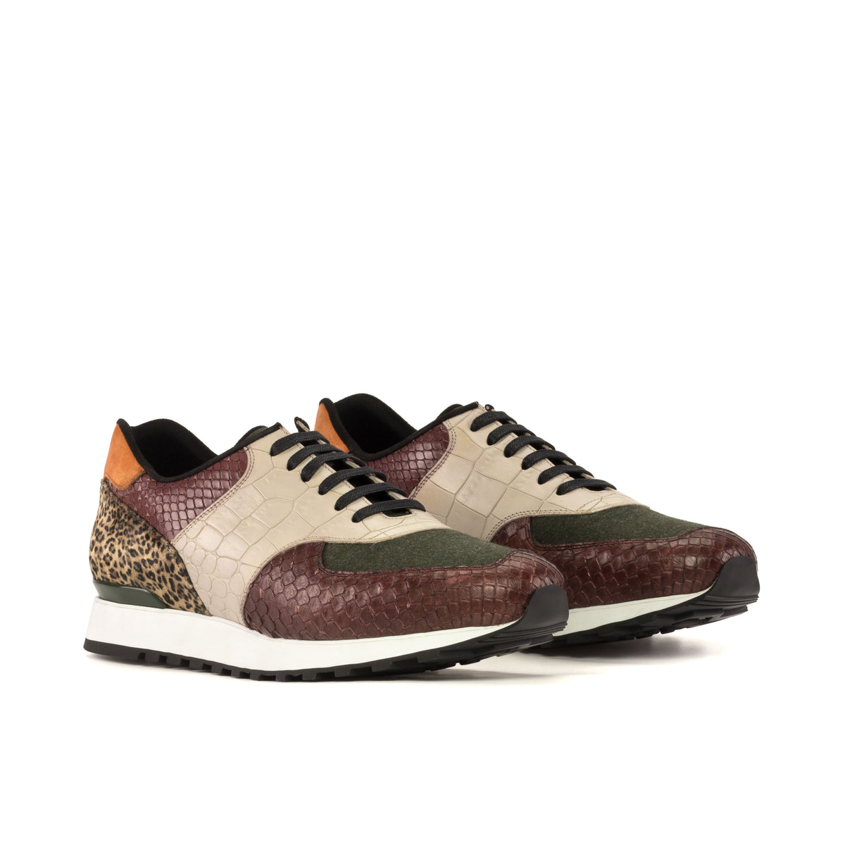 Snake Skin Olive Sneakers the Python Martini Leather 