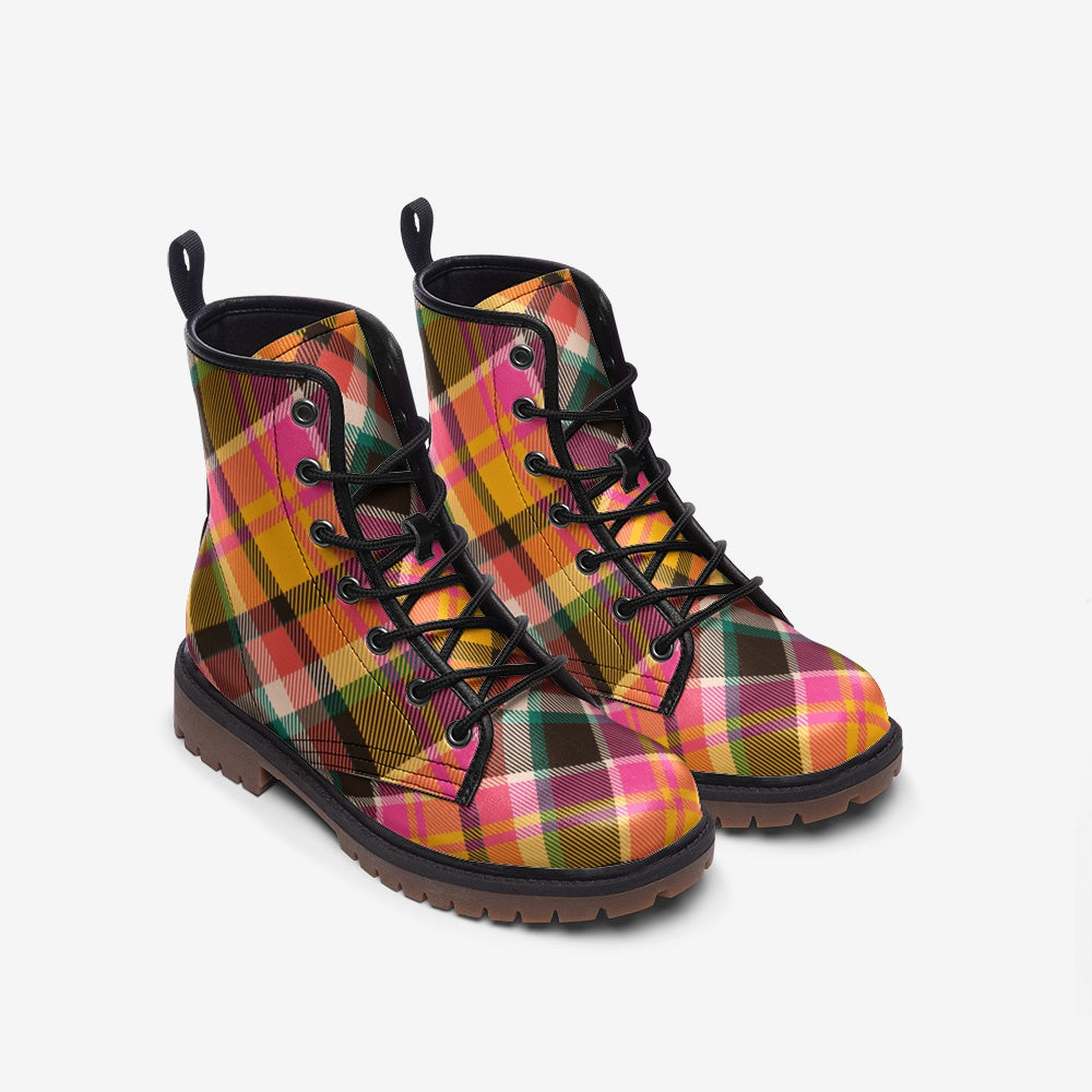 Plaid on sale combat boots