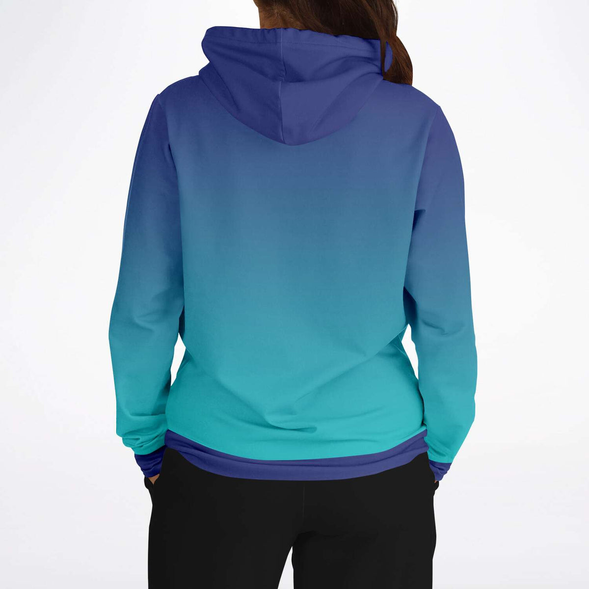 Blue Aqua Hoodie with Gradient Fade Future Is Retro