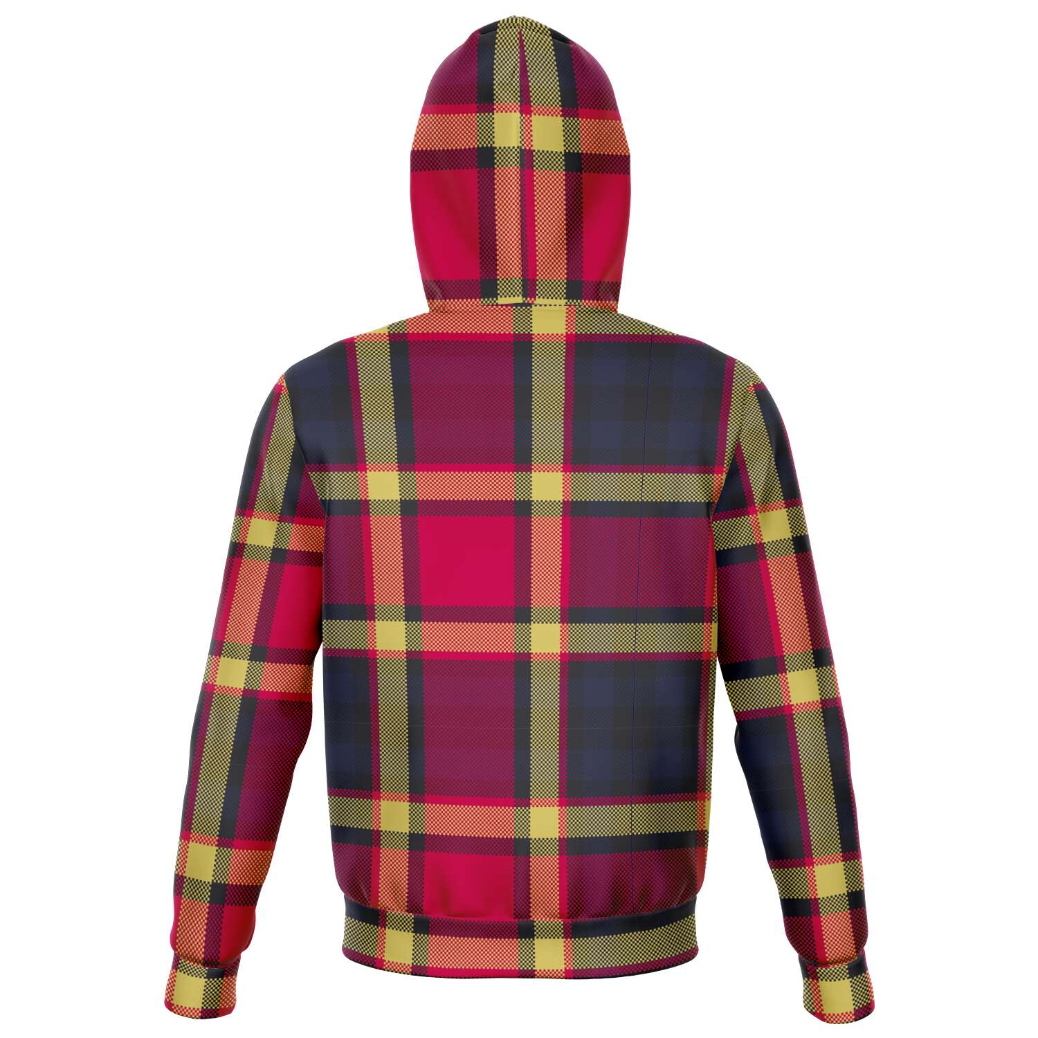 Sweat à capuche zippé rouge Tartan