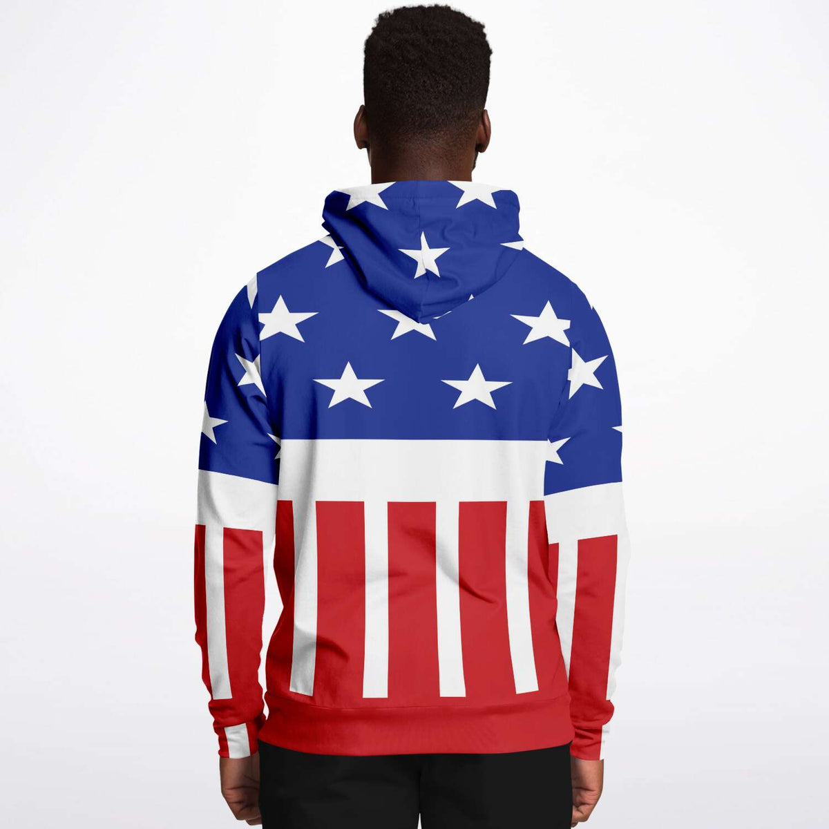 USA Flag Hooded Sweatshirt-Zippered