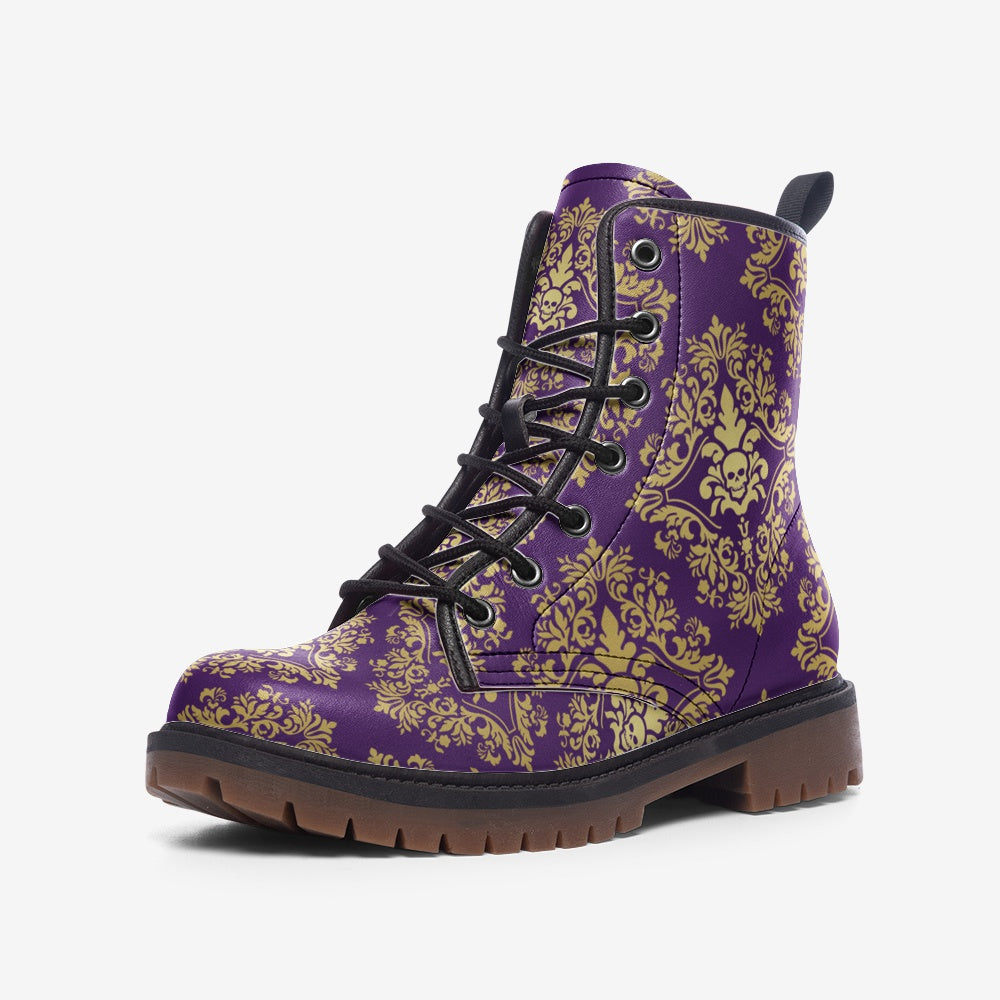 Purple combat boots hotsell