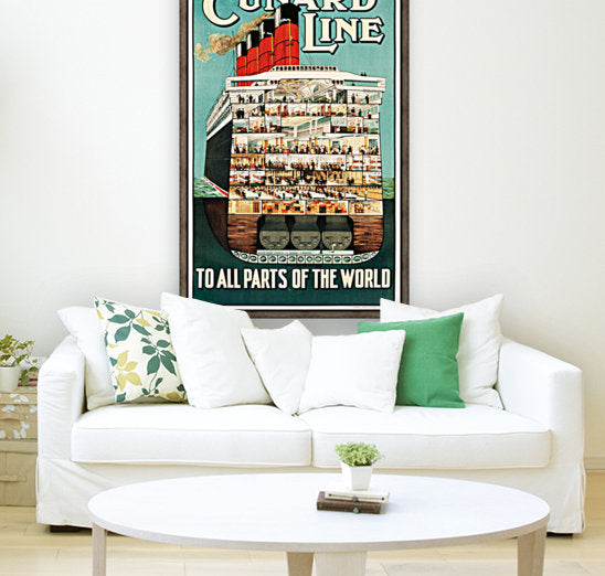 Cunard Line To all parts of the world travel poster