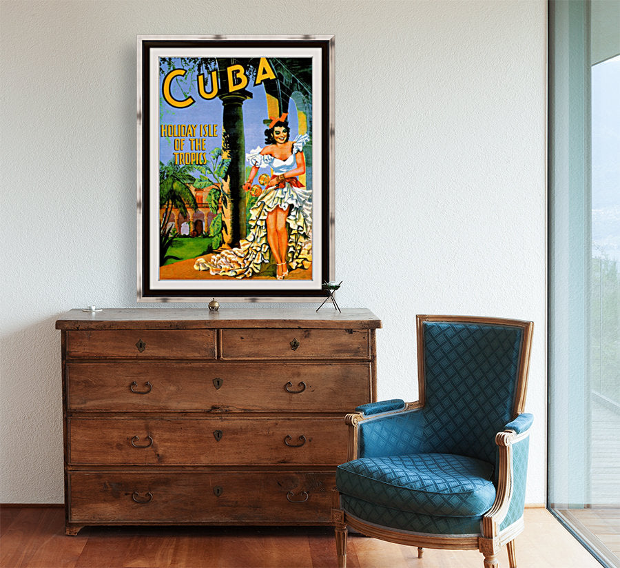 Cuba Holiday Isle of the Tropics travel poster
