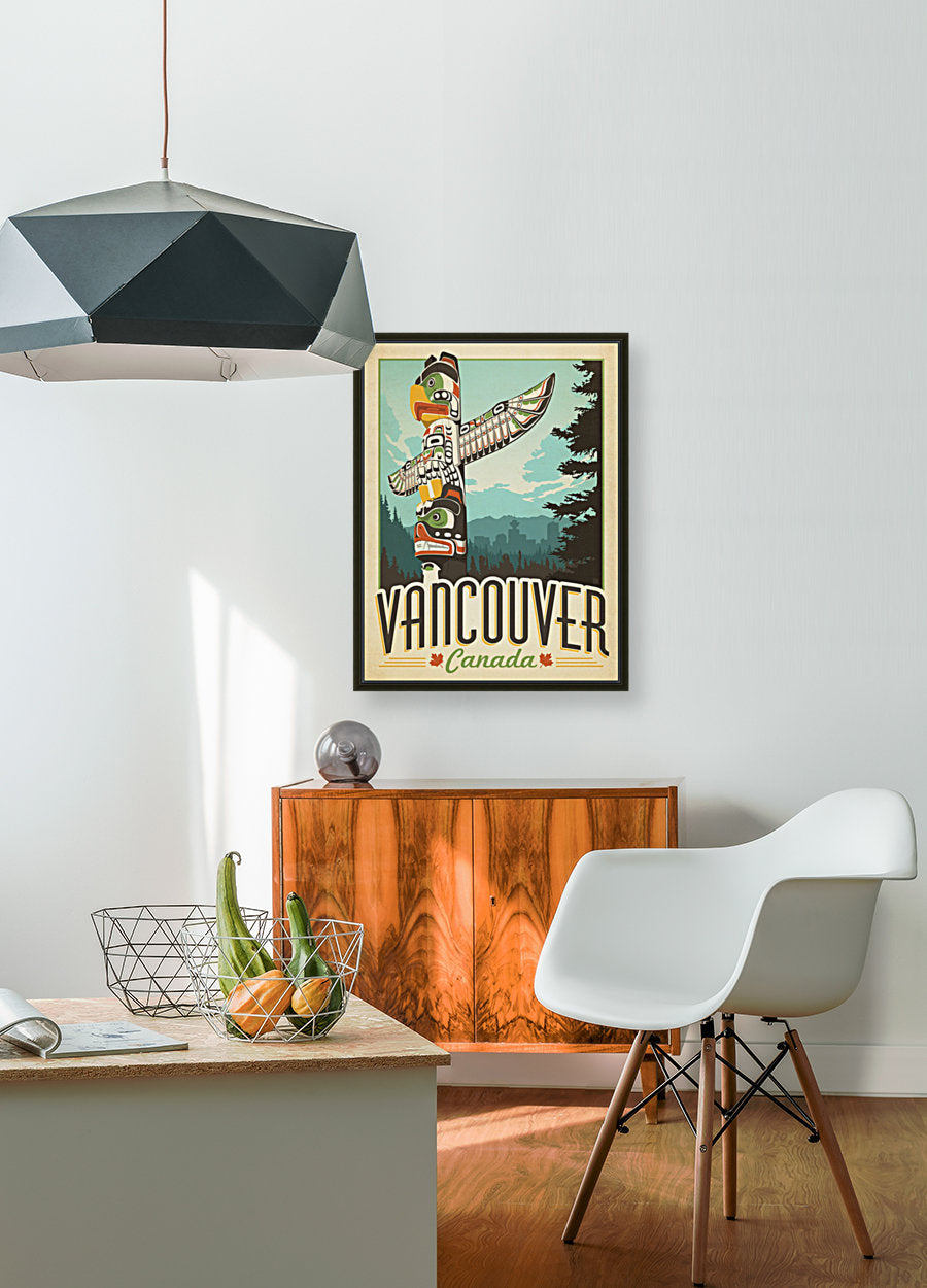 Affiche de voyage vintage de Vancouver Canada