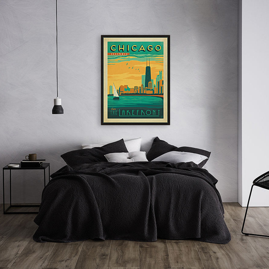 Chicago Lakefront travel poster