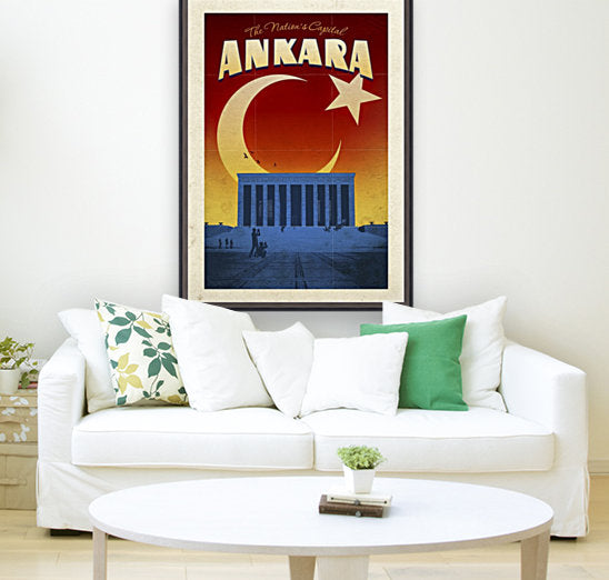 Affiche de voyage vintage Turquie Ankara
