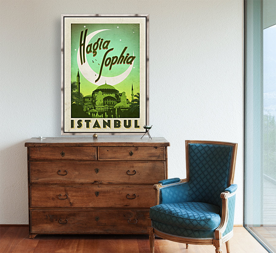 Turkey Hagia Sophia vintage travel poster